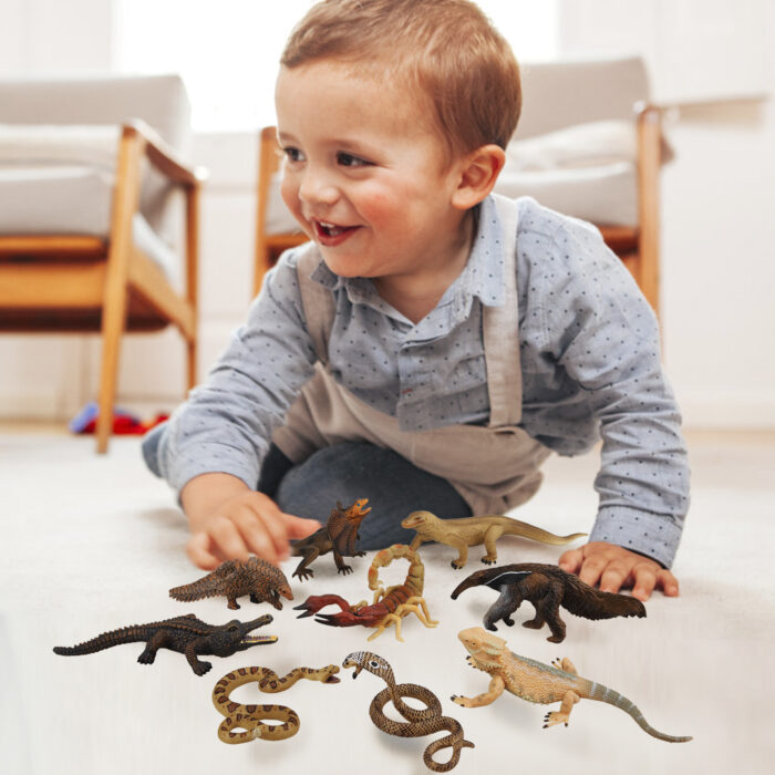 10PCS Tropical Reptile Animal Figurine Toy Set - Cold Blooded Amphibians Safari Animal Figures Set with Dragon Lizard Snake - Image 8