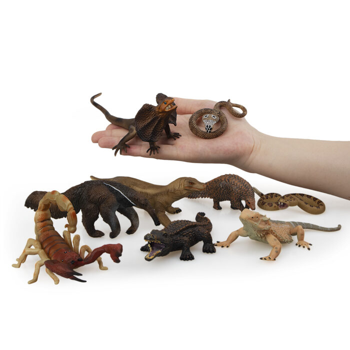 10PCS Tropical Reptile Animal Figurine Toy Set - Cold Blooded Amphibians Safari Animal Figures Set with Dragon Lizard Snake - Image 5