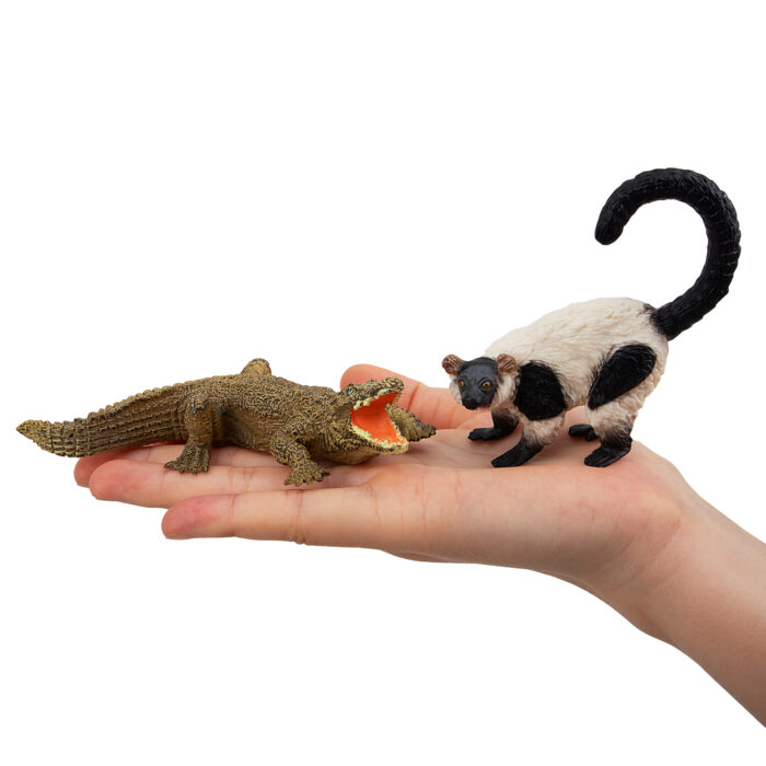 11PCS Madagascar Safari Animals Figurines Toy with Meerkat Lemur Chameleon Crocodile-Jungle Forest Zoo Animal Figures Set - Image 5