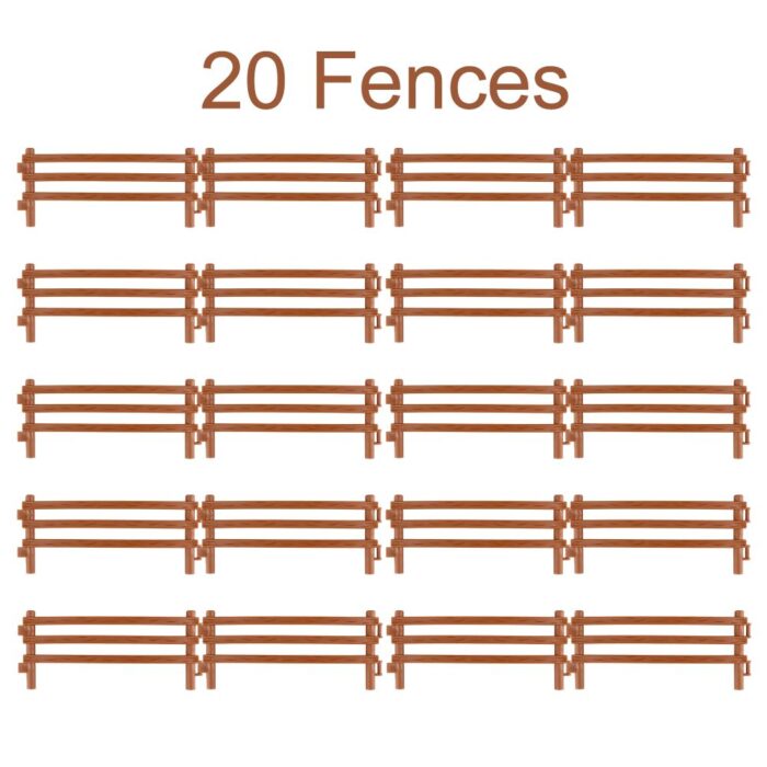 TOYMANY 20PCS Horse Corral Fencing Accessories Playset, Plastic Fence Toys for Farm Barn Paddock Horse Stable or Farm Animals Horses Figurines, Educational Gift Cake Toppers for Kids Toddler - Image 11