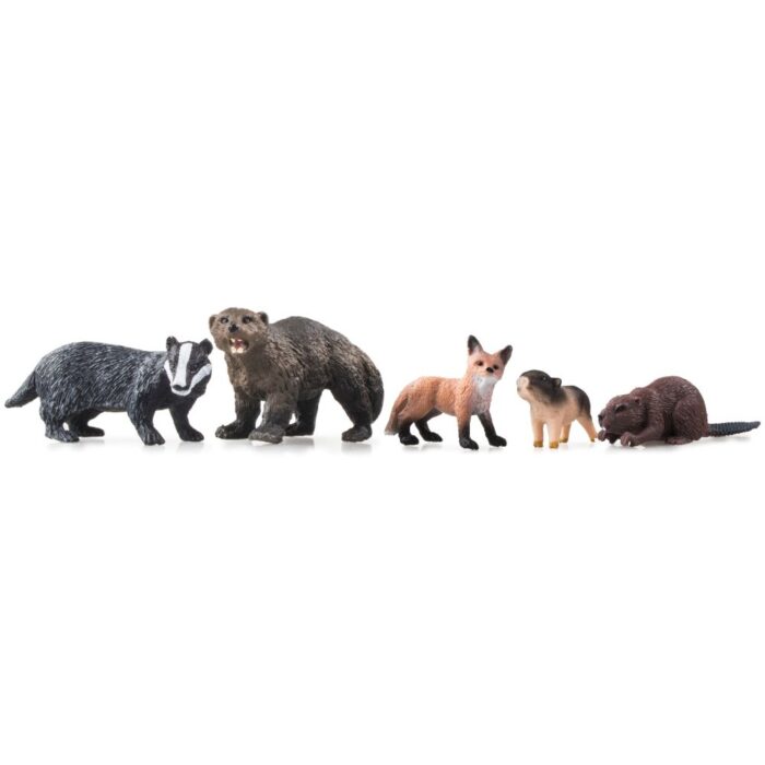 TOYMANY 10PCS Mini Forest Animal Figures, Realistic Wildlife Animal Figurines Toy Set Includes Beavers Foxes Badgers, Easter Eggs Education Birthday Gift Christmas Toy for Kids Children Toddlers - Image 6