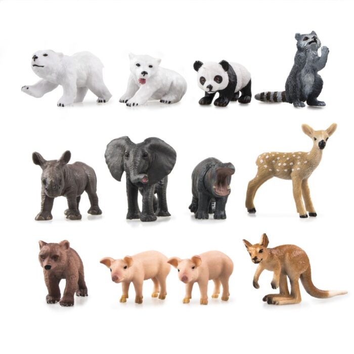 TOYMANY 12PCS Zoo Animal Figurines, High Emulational Detailed Baby Animals Figures, Easter Eggs Education Birthday Gift Christmas Toy Set for Kids Children - Image 15