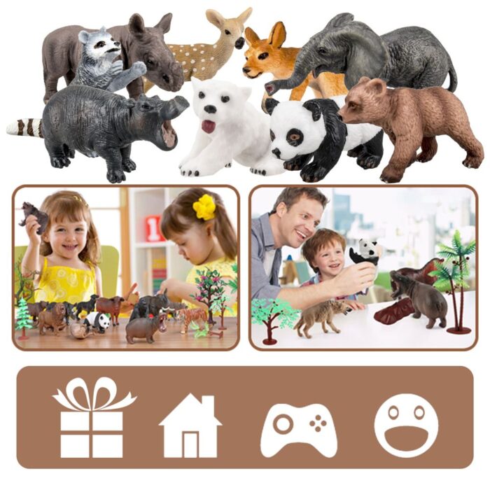 TOYMANY 12PCS Zoo Animal Figurines, High Emulational Detailed Baby Animals Figures, Easter Eggs Education Birthday Gift Christmas Toy Set for Kids Children - Image 5