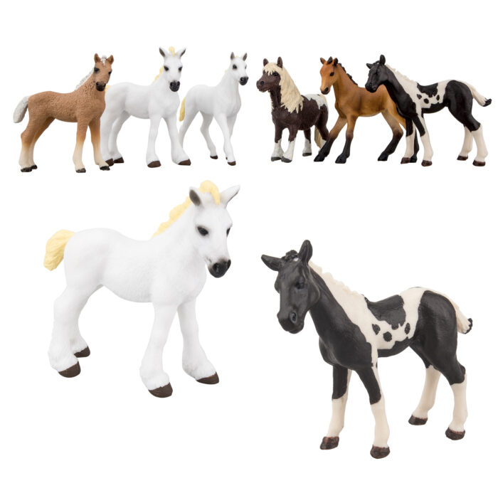 TOYMANY 6PCS 3-4" Realistic Horse Pony Figurines Set, Detailed Textures Foal Animal Figures Toy, Christmas Birthday Gift Cake Topper for Kids Toddlers Children - Image 2