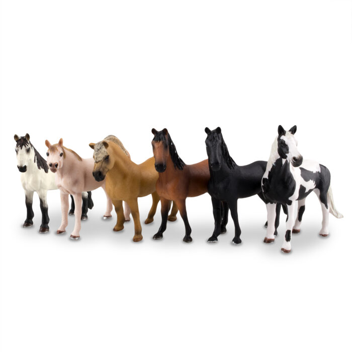 TOYMANY 6PCS 5" Realistic Plastic Large Horse Figurines Set, Detailed Textures Foal Pony Animal Toy Figures, Christmas Birthday Gift Decoration for Kids Toddlers Children - Image 12