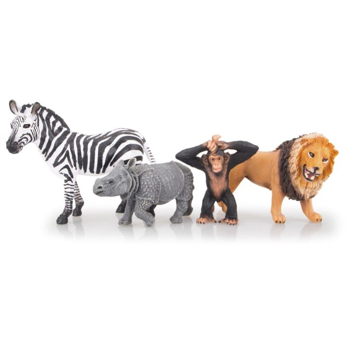 TOYMANY 12PCS Realistic Safari Animals & Zoo Animals Figurines, 2-6" Wild Life Animal Figures Set Includes Elephant,Lion,Giraffe,Chimpanzee, Cake Toppers Christmas Birthday Gift for Kids Todllers - Image 10