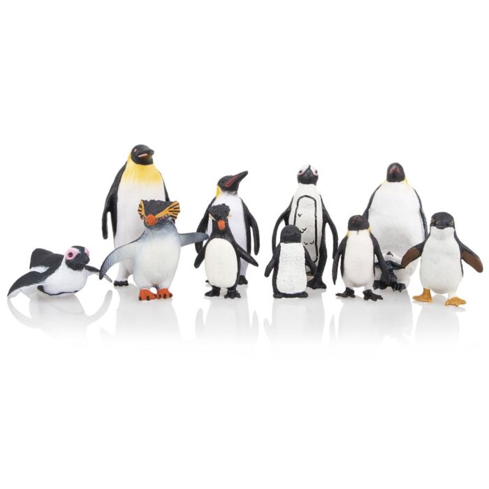 TOYMANY 10PCS Realistic Penguin Figurines, Plastic Polar Arctic Animal Figures Antarctic Set with Different Varieties of Penguin, Easter Eggs Cake Toppers Christmas Birthday Gift for Kids Toddlers - Image 2