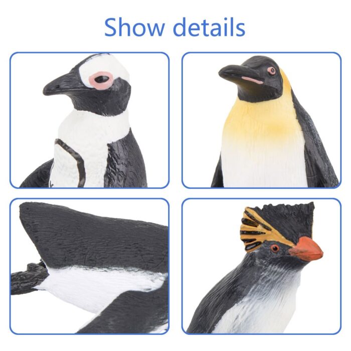 TOYMANY 10PCS Realistic Penguin Figurines, Plastic Polar Arctic Animal Figures Antarctic Set with Different Varieties of Penguin, Easter Eggs Cake Toppers Christmas Birthday Gift for Kids Toddlers - Image 5