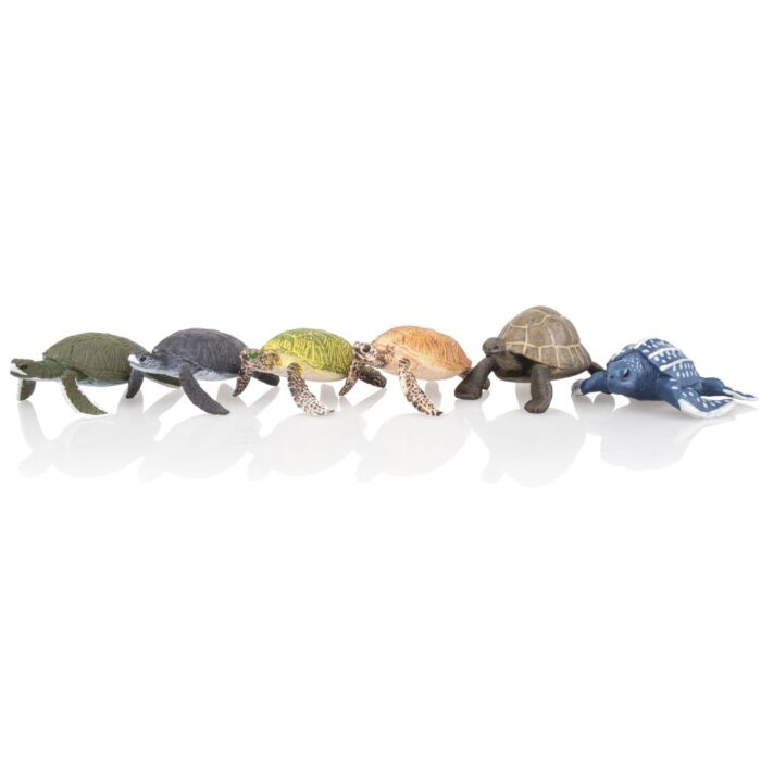 TOYMANY 6PCS Realistic Sea Turtle Figurines, Plastic Ocean Sea Animals Figures Set Includes of Turtles, Educational Toy Cake Toppers Christmas Birthday Gift for Kids Toddlers - Image 2