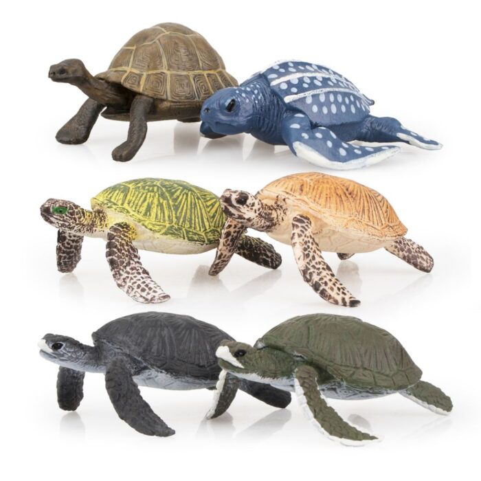 TOYMANY 6PCS Realistic Sea Turtle Figurines, Plastic Ocean Sea Animals Figures Set Includes of Turtles, Educational Toy Cake Toppers Christmas Birthday Gift for Kids Toddlers - Image 11