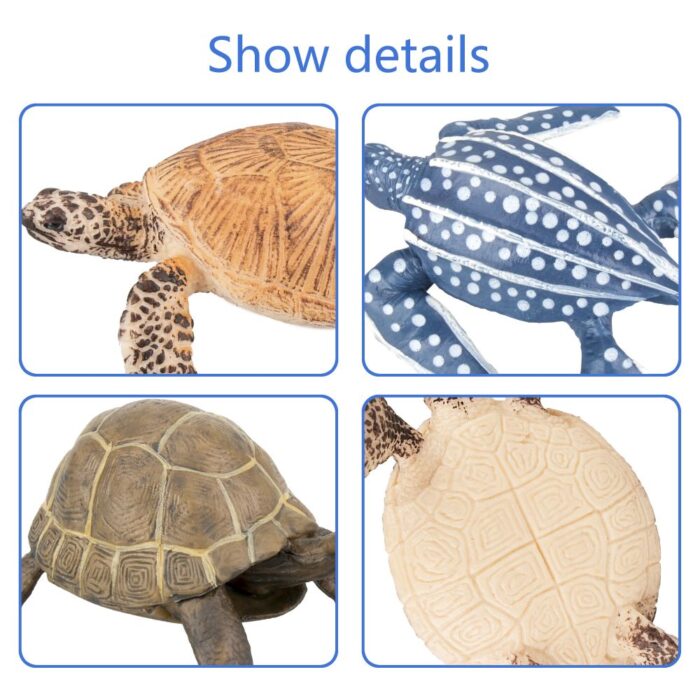 TOYMANY 6PCS Realistic Sea Turtle Figurines, Plastic Ocean Sea Animals Figures Set Includes of Turtles, Educational Toy Cake Toppers Christmas Birthday Gift for Kids Toddlers - Image 8