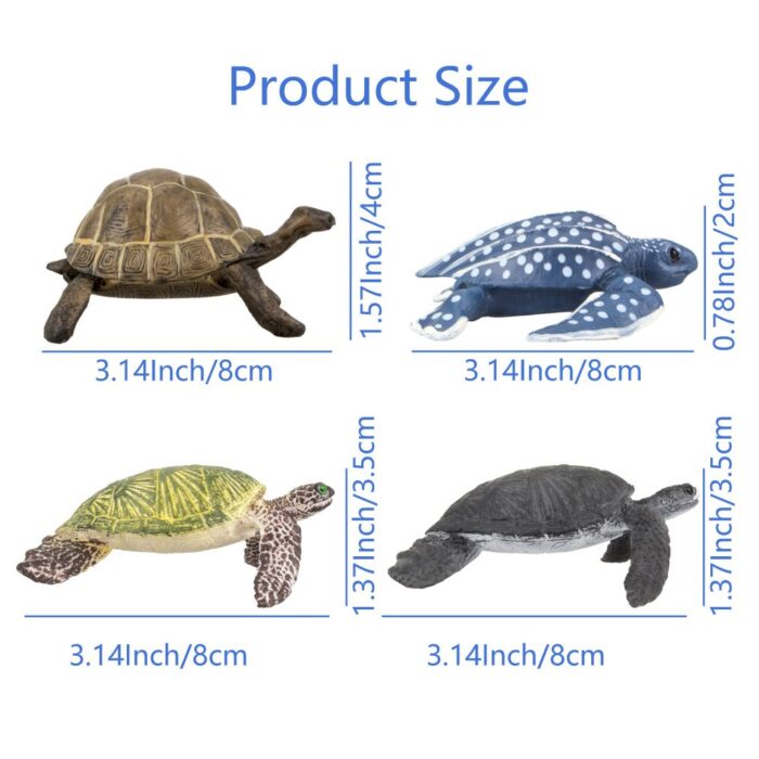 TOYMANY 6PCS Realistic Sea Turtle Figurines, Plastic Ocean Sea Animals Figures Set Includes of Turtles, Educational Toy Cake Toppers Christmas Birthday Gift for Kids Toddlers - Image 6