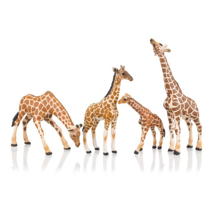 TOYMANY 4PCS Realistic Giraffe Figurines with Giraffe Cub, 2-7" Plastic Safari Animals Figures Family Playset Includes Baby, Educational Toy Cake Toppers Christmas Birthday Gift for Kids Toddlers - Image 13