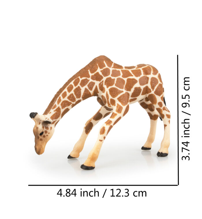 TOYMANY 4PCS Realistic Giraffe Figurines with Giraffe Cub, 2-7" Plastic Safari Animals Figures Family Playset Includes Baby, Educational Toy Cake Toppers Christmas Birthday Gift for Kids Toddlers - Image 8