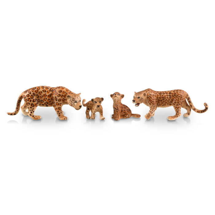 TOYMANY 4PCS Realistic Leopards Figurines with Leopard Cub, 2-5" Plastic Safari Animals Figures Family Playset Includes Baby, Educational Toy Cake Toppers Christmas Birthday Gift for Kids Toddlers - Image 11