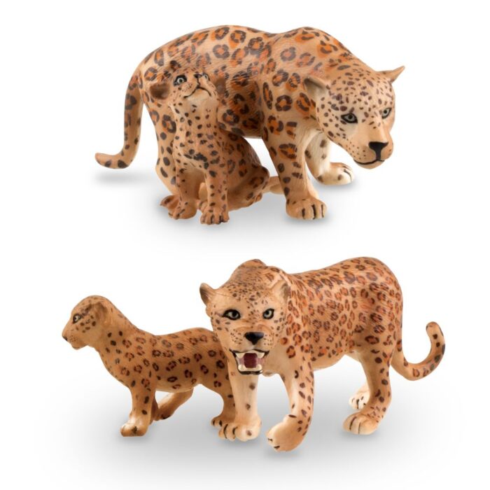 TOYMANY 4PCS Realistic Leopards Figurines with Leopard Cub, 2-5" Plastic Safari Animals Figures Family Playset Includes Baby, Educational Toy Cake Toppers Christmas Birthday Gift for Kids Toddlers - Image 9