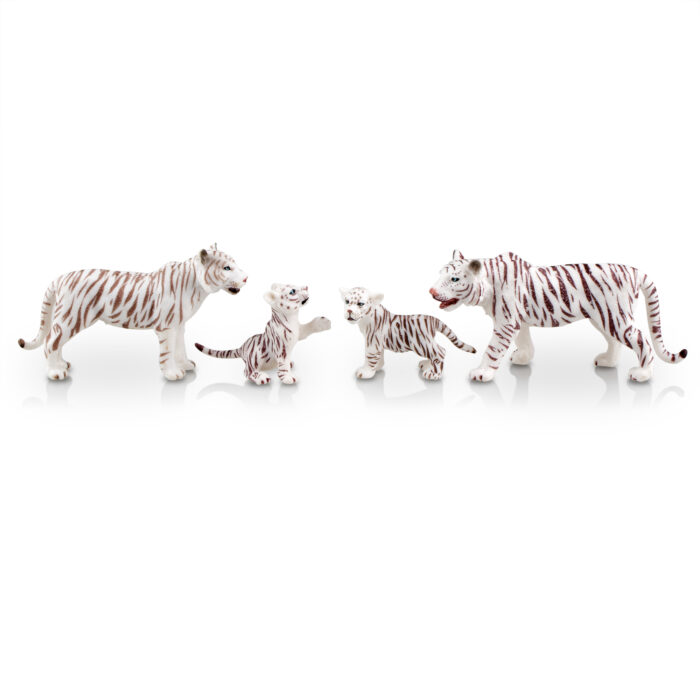 Toymany 4PCS Realistic White Tigers Figurines with Tiger Cubs, 2-6" Safari Animals Figures Family Set Includes Baby Tigers, Educational Toy Cake Toppers Christmas Birthday Gift for Kids Toddlers - Image 11