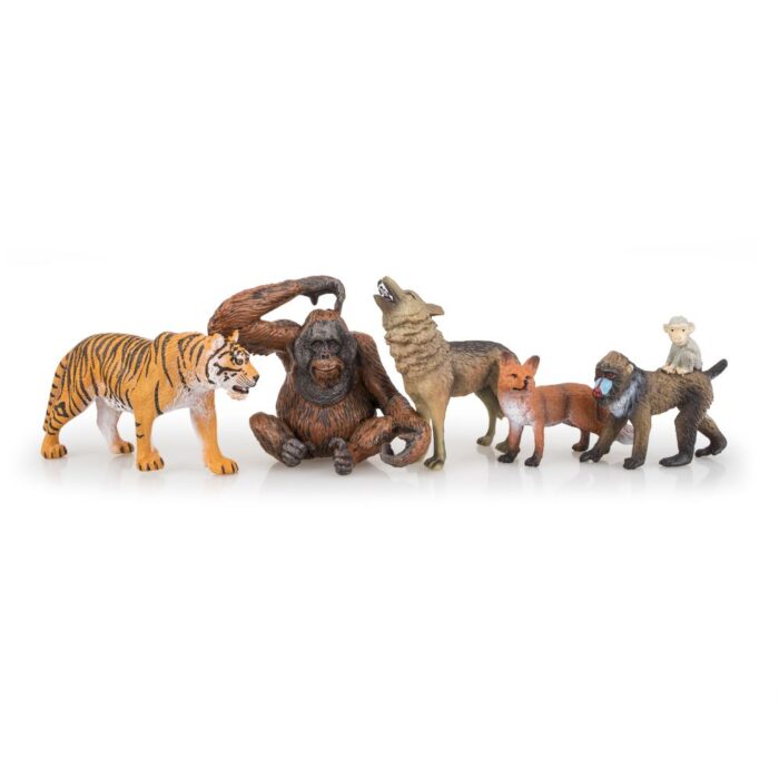 TOYMANY 12PCS Realistic Jungle Animal Figurines, 2-6" Safari Animal Figures Set Includes Elephant,Tiger,Giraffe,Deer,Monkey, Educational Toy Cake Toppers Christmas Birthday Toy Gift for Kids Toddlers - Image 8