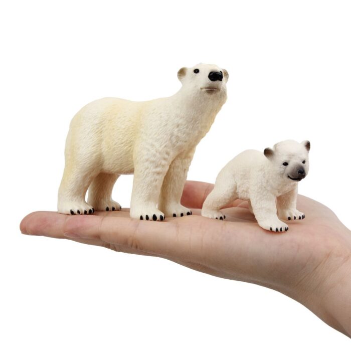 Toymany 4PCS Polar Bear Figurines Toy Set, 2-5" Realistic Plastic Polar Animals Figures Family Set with Baby Polar Bears, Educational Toy Cake Toppers Christmas Birthday Gift for Kids Toddlers - Image 6