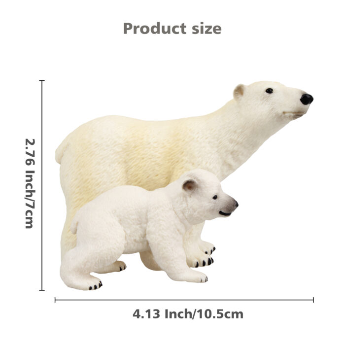 Toymany 4PCS Polar Bear Figurines Toy Set, 2-5" Realistic Plastic Polar Animals Figures Family Set with Baby Polar Bears, Educational Toy Cake Toppers Christmas Birthday Gift for Kids Toddlers - Image 5