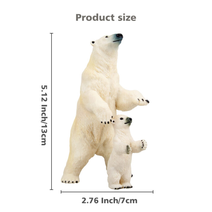 Toymany 4PCS Polar Bear Figurines Toy Set, 2-5" Realistic Plastic Polar Animals Figures Family Set with Baby Polar Bears, Educational Toy Cake Toppers Christmas Birthday Gift for Kids Toddlers - Image 4