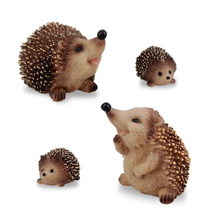 Toymany Hedgehog Figurines Garden Statues, 4PCS Plastic Realistic Safari Forest Jumbo Zoo Animals Toy Figures, Cake Topper Party Favor Flowerpot Plants Decor Terrarium Ornaments - Image 11