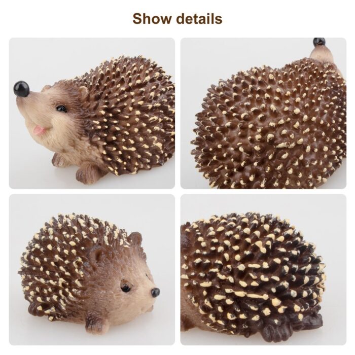 Toymany Hedgehog Figurines Garden Statues, 4PCS Plastic Realistic Safari Forest Jumbo Zoo Animals Toy Figures, Cake Topper Party Favor Flowerpot Plants Decor Terrarium Ornaments - Image 7