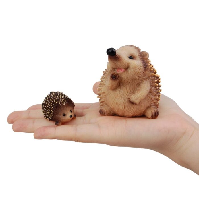 Toymany Hedgehog Figurines Garden Statues, 4PCS Plastic Realistic Safari Forest Jumbo Zoo Animals Toy Figures, Cake Topper Party Favor Flowerpot Plants Decor Terrarium Ornaments - Image 4