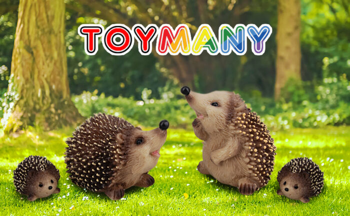 Toymany Hedgehog Figurines Garden Statues, 4PCS Plastic Realistic Safari Forest Jumbo Zoo Animals Toy Figures, Cake Topper Party Favor Flowerpot Plants Decor Terrarium Ornaments - Image 2