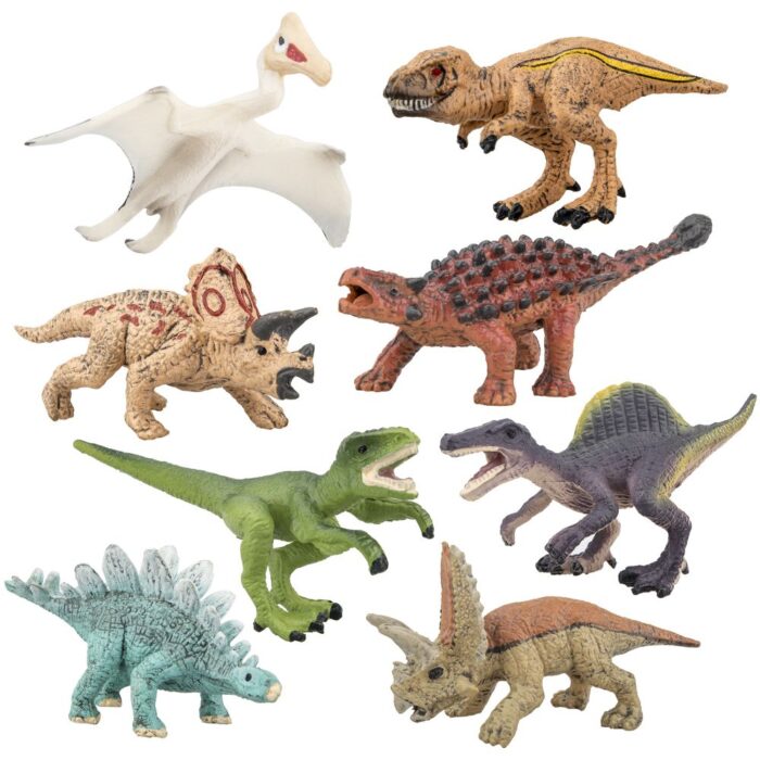 TOYMANY 8PCS Realistic Mini Dinosaurs Figures, Detailed Textures Dino Figurines Cake Topper Toy Set, Easter Eggs Christmas Birthday Gift for Kids Children Toddlers - Image 12