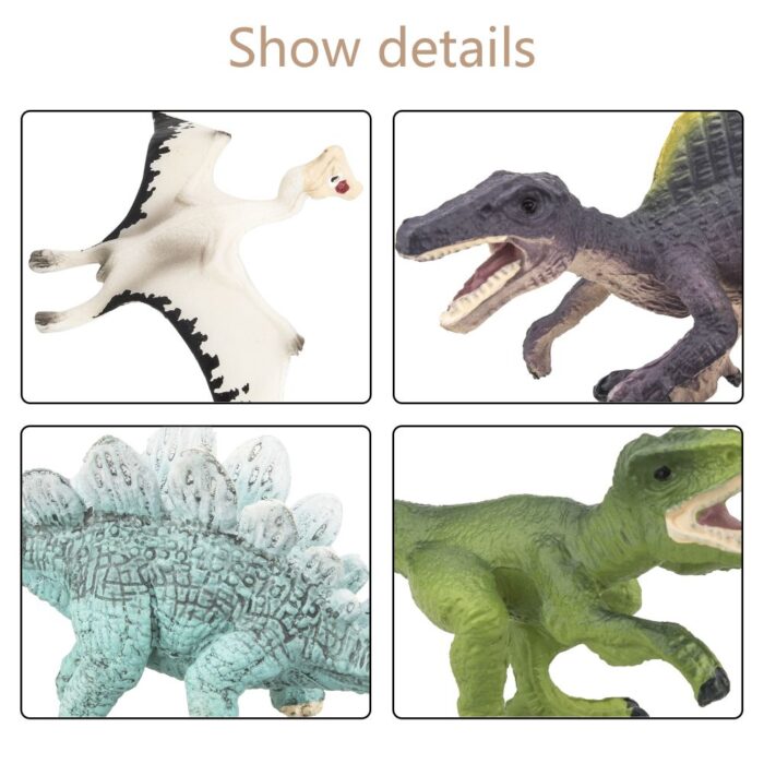 TOYMANY 8PCS Realistic Mini Dinosaurs Figures, Detailed Textures Dino Figurines Cake Topper Toy Set, Easter Eggs Christmas Birthday Gift for Kids Children Toddlers - Image 8