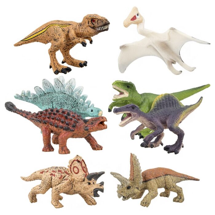 TOYMANY 8PCS Realistic Mini Dinosaurs Figures, Detailed Textures Dino Figurines Cake Topper Toy Set, Easter Eggs Christmas Birthday Gift for Kids Children Toddlers - Image 7