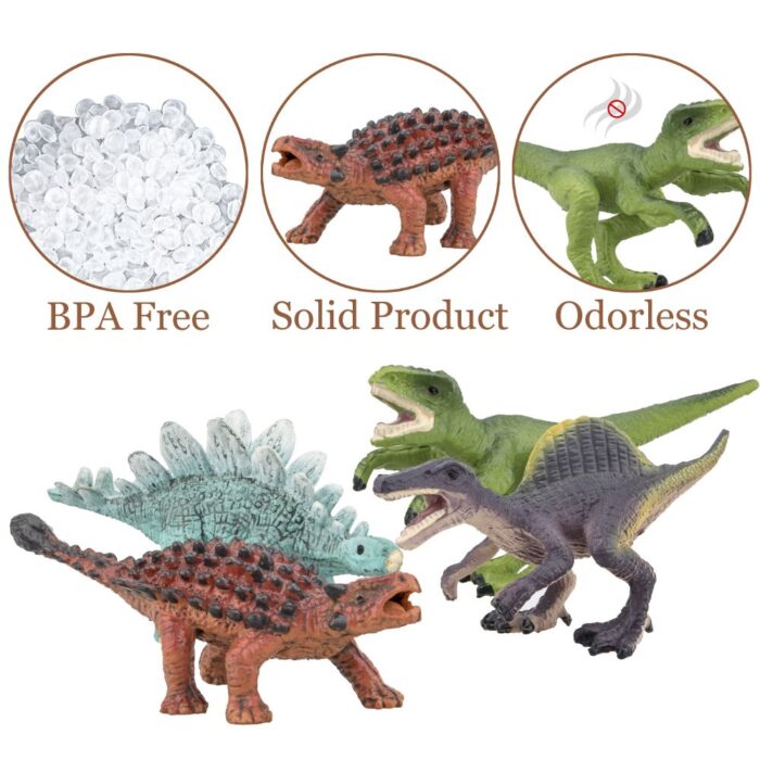 TOYMANY 8PCS Realistic Mini Dinosaurs Figures, Detailed Textures Dino Figurines Cake Topper Toy Set, Easter Eggs Christmas Birthday Gift for Kids Children Toddlers - Image 6