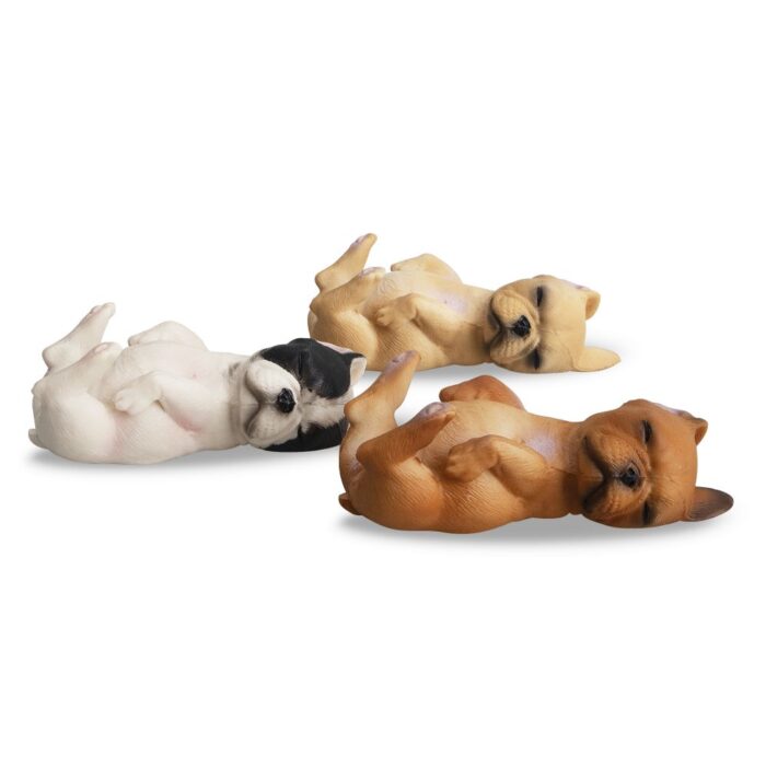 TOYMANY 6PCS Realistic French Bulldog Figurines, Small Solid Lying and Sleepy Dog Figures Toy Set, Christmas Birthday Gift Party Favor School Project Decoration Cake Toppers for Kids Toddlers Children - Image 5