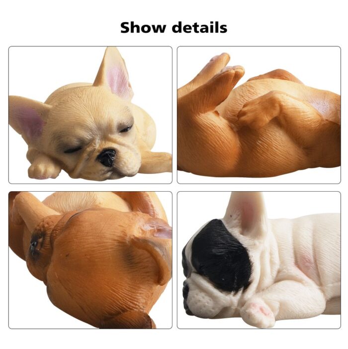 TOYMANY 6PCS Realistic French Bulldog Figurines, Small Solid Lying and Sleepy Dog Figures Toy Set, Christmas Birthday Gift Party Favor School Project Decoration Cake Toppers for Kids Toddlers Children - Image 10