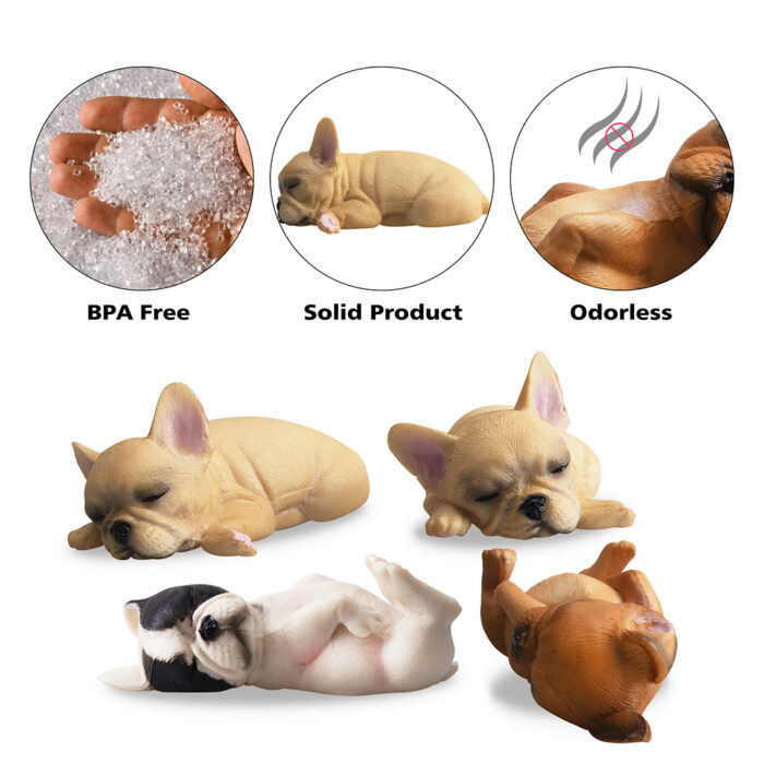 TOYMANY 6PCS Realistic French Bulldog Figurines, Small Solid Lying and Sleepy Dog Figures Toy Set, Christmas Birthday Gift Party Favor School Project Decoration Cake Toppers for Kids Toddlers Children - Image 11