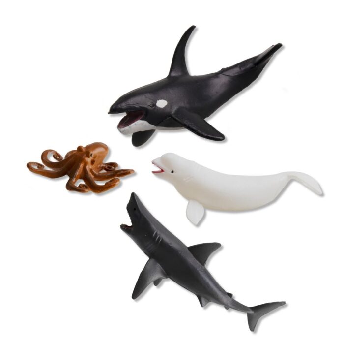 TOYMANY 24PCS Mini Sea Animal Figures, Realistic Ocean Animals Figurines Cake Topper Toy Set with Sharks Whales Octopus, Easter Egg Christmas Birthday Gift Party Favor School Project for Kids Toddlers - Image 9