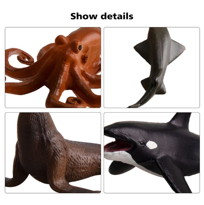 TOYMANY 24PCS Mini Sea Animal Figures, Realistic Ocean Animals Figurines Cake Topper Toy Set with Sharks Whales Octopus, Easter Egg Christmas Birthday Gift Party Favor School Project for Kids Toddlers - Image 7