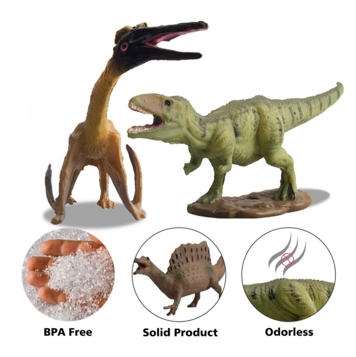 TOYMANY 18PCS 1-2" Tiny Dinosaur Figures, Detailed Texture Miniature Dino Figurines Cake Topper Toy Set with T-Rex, Easter Egg Christmas Birthday Gift Party Favor School Project for Kids Toddlers - Image 6