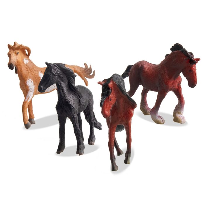 TOYMANY 12PCS 1-2" Tiny Horse Figurines Toy Set, Plastic Miniature Pony Small Foal Figures, Christmas Birthday Gift Cupcake Cake Topper Party Favor Educational Toy School Prize for Kids Toddlers - Image 10