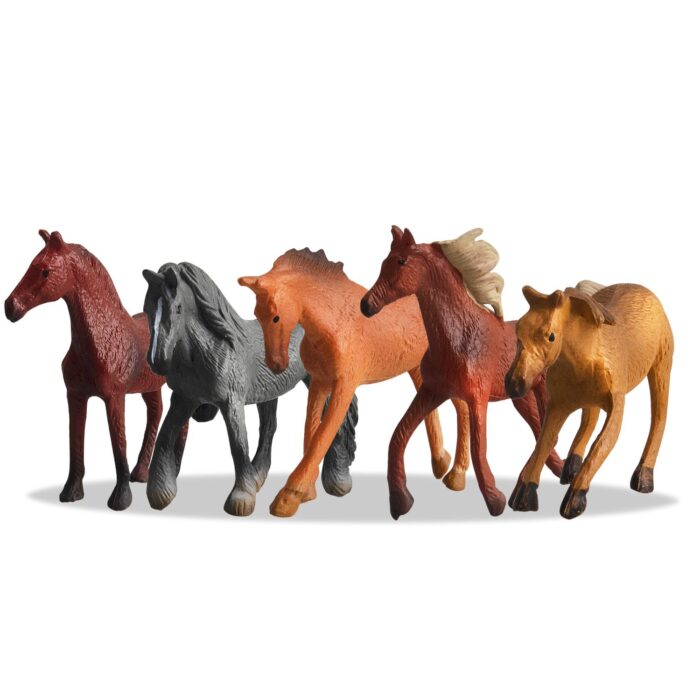 TOYMANY 12PCS 1-2" Tiny Horse Figurines Toy Set, Plastic Miniature Pony Small Foal Figures, Christmas Birthday Gift Cupcake Cake Topper Party Favor Educational Toy School Prize for Kids Toddlers - Image 16