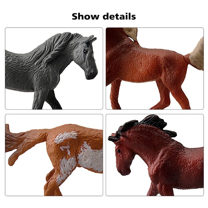 TOYMANY 12PCS 1-2" Tiny Horse Figurines Toy Set, Plastic Miniature Pony Small Foal Figures, Christmas Birthday Gift Cupcake Cake Topper Party Favor Educational Toy School Prize for Kids Toddlers - Image 13