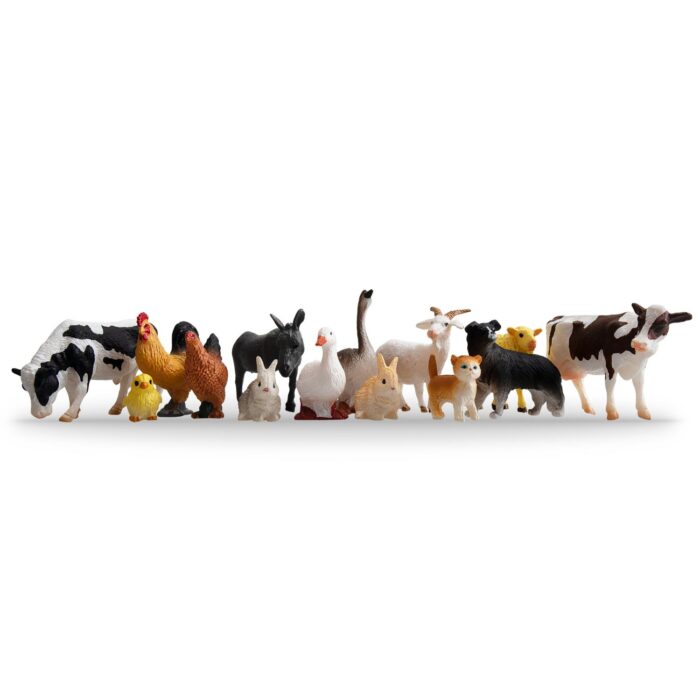 TOYMANY 14PCS 0.3-2" Tiny Farm Animal Figures Toy, Detailed Texture Farm Figurines Cake Topper Toy Set, Easter Egg Christmas Birthday Gift Party Favor School Project for Kids Children Toddlers - Image 14