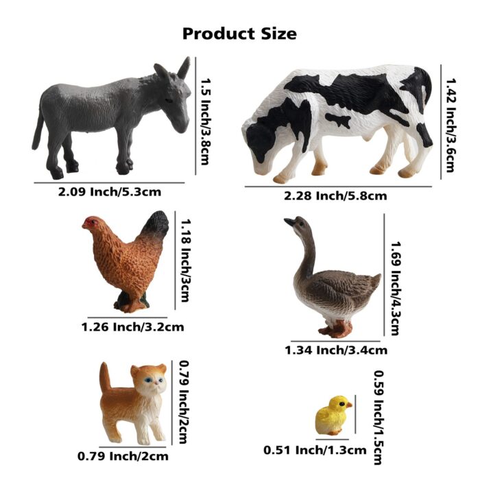 TOYMANY 14PCS 0.3-2" Tiny Farm Animal Figures Toy, Detailed Texture Farm Figurines Cake Topper Toy Set, Easter Egg Christmas Birthday Gift Party Favor School Project for Kids Children Toddlers - Image 12