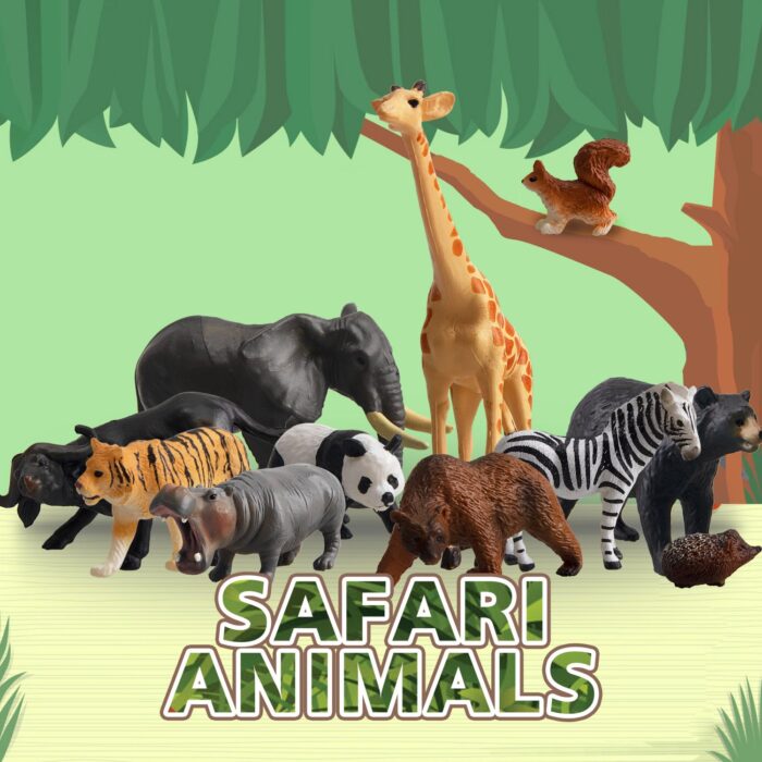 TOYMANY 14PCS 1-2" Tiny Safari Animal Figures Toy, Realistic Mini Jungle Zoo Animal Figurines Cake Topper Toy Set, Easter Egg Christmas Birthday Gift Party Favor School Project for Kids Toddlers - Image 9