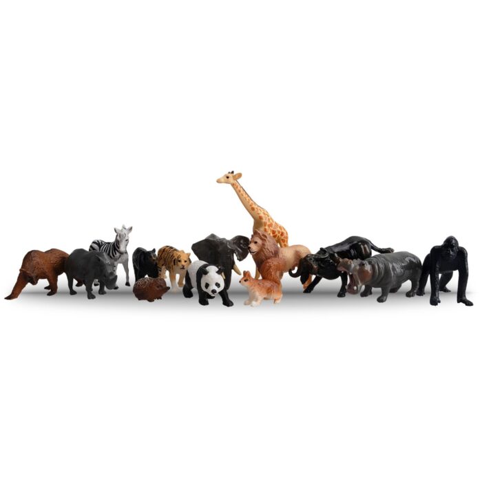 TOYMANY 14PCS 1-2" Tiny Safari Animal Figures Toy, Realistic Mini Jungle Zoo Animal Figurines Cake Topper Toy Set, Easter Egg Christmas Birthday Gift Party Favor School Project for Kids Toddlers - Image 2