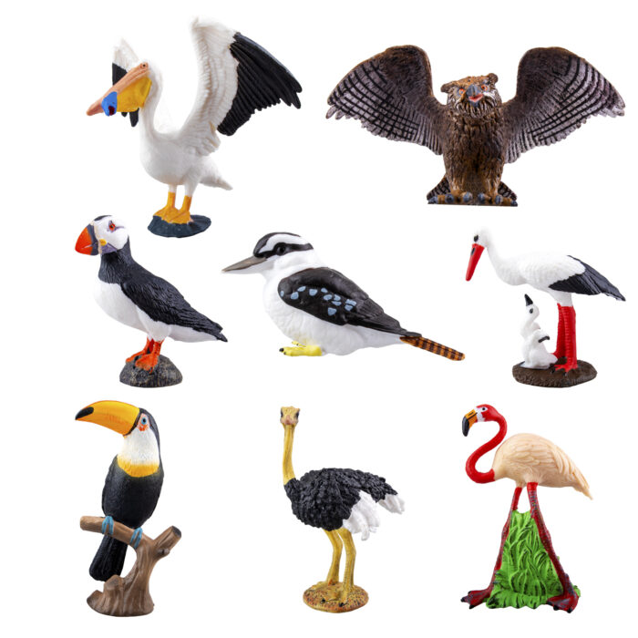 TOYMANY 8PCS Realistic Bird Animals Figurines, 2-4" Plastic Tropical Bird Figures Toy Set Includes Toucan,Ostrich,Owl,Flamingo, Educational Toy Cake Toppers Christmas Birthday Gift for Kids Toddlers - Image 12