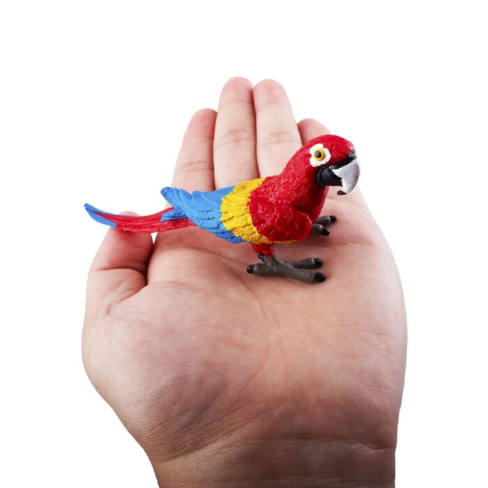 TOYMANY 9PCS Realistic Parrot Birds Figurines, 2-4" Plastic Macaw Animals Figures Set Includes Cockatoo,Scarlet Macaw, Educational Toy Cake Toppers Christmas Birthday Gift for Kids Toddlers - Image 3