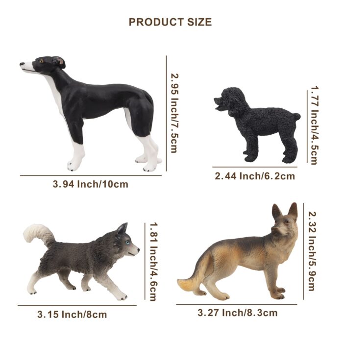 8PCS Dog Figurines Toy Set, Realistic Detailed Plastic Dog Figures Animals Toy Playset with Husky Retriever Bulldog - Image 10