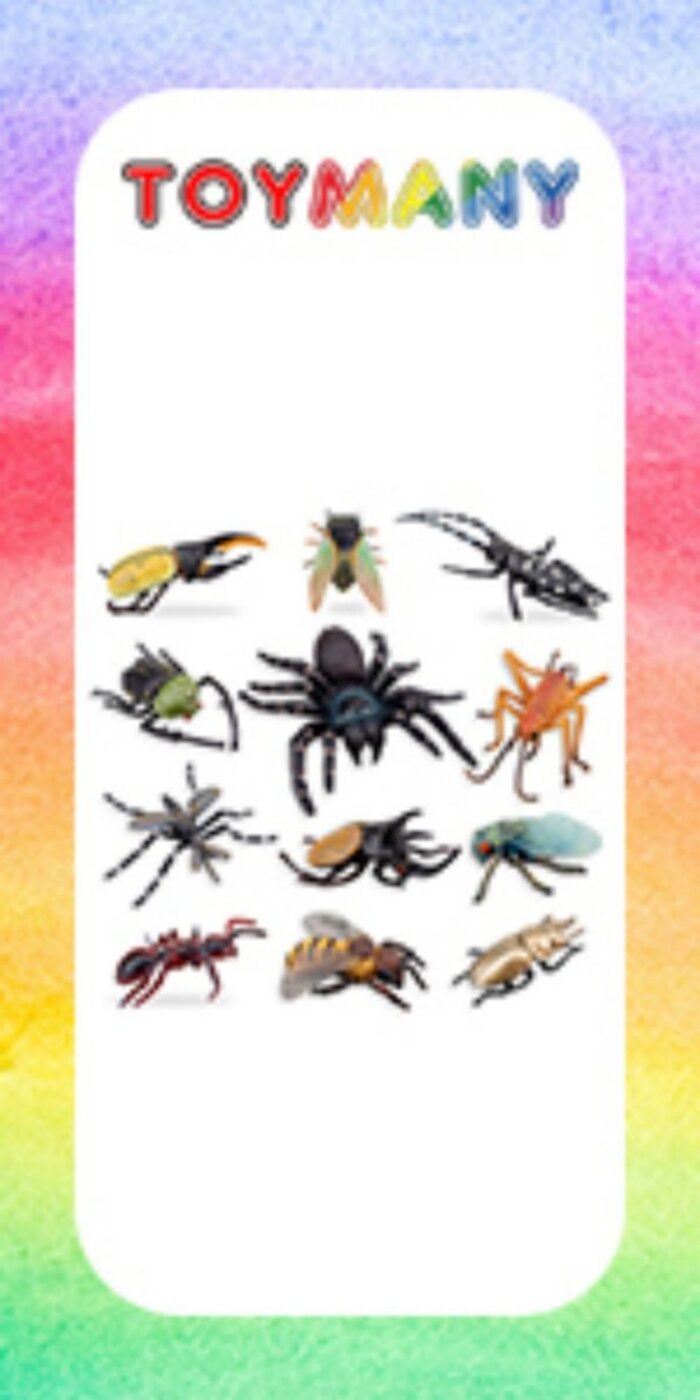 12PCS Realistic Insects Figures Toys - Plastic Bugs Figurines Set with Cicada Cricket Scarab Bee Ant Spider - Image 16